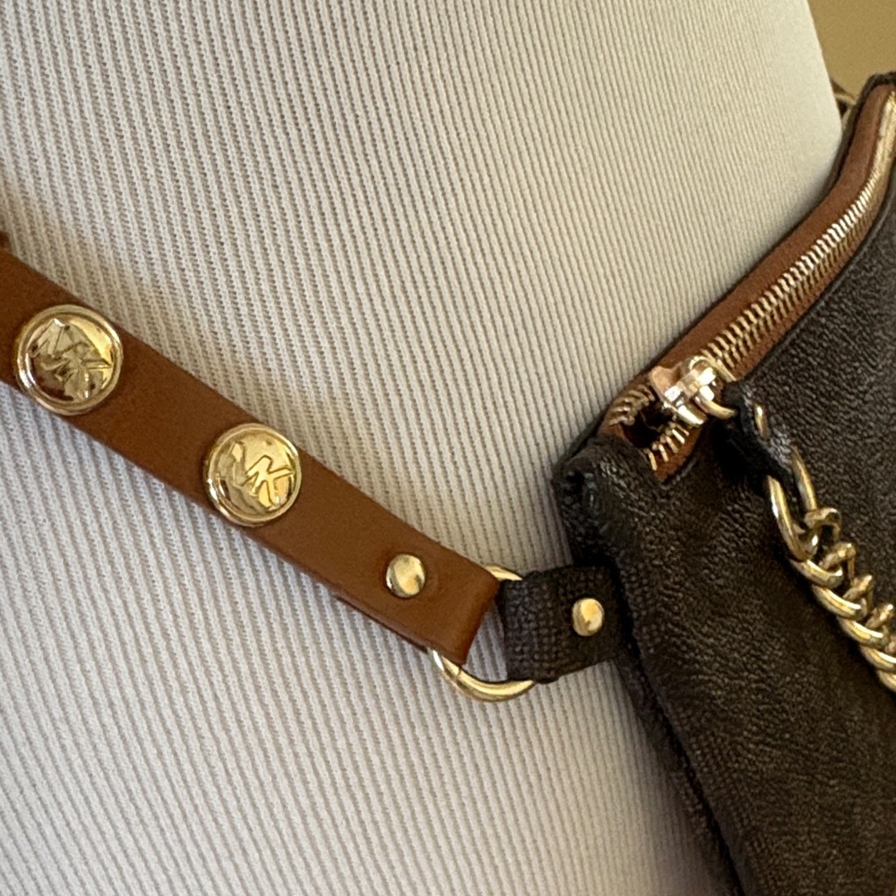 Michael Kors Collection Black and Gold Crossbody Bag - Picture 2 of 10